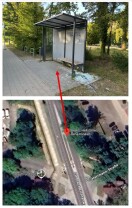 Foto: Beschädigte Bushaltestelle 